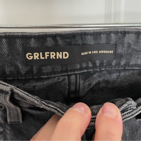 GRLFRND Karolina High Rise Straight Crop Jeans in Black Size 31 - Picture 5 of 15